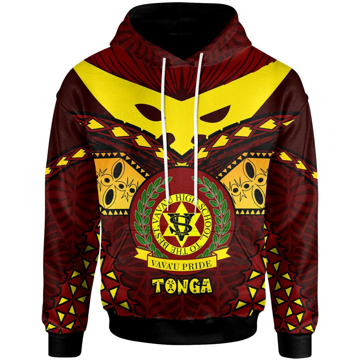 Tonga Custom Hoodie Vavau High Shool Tonga with Polynesian Patterns LT10 - Wonder Print Shop