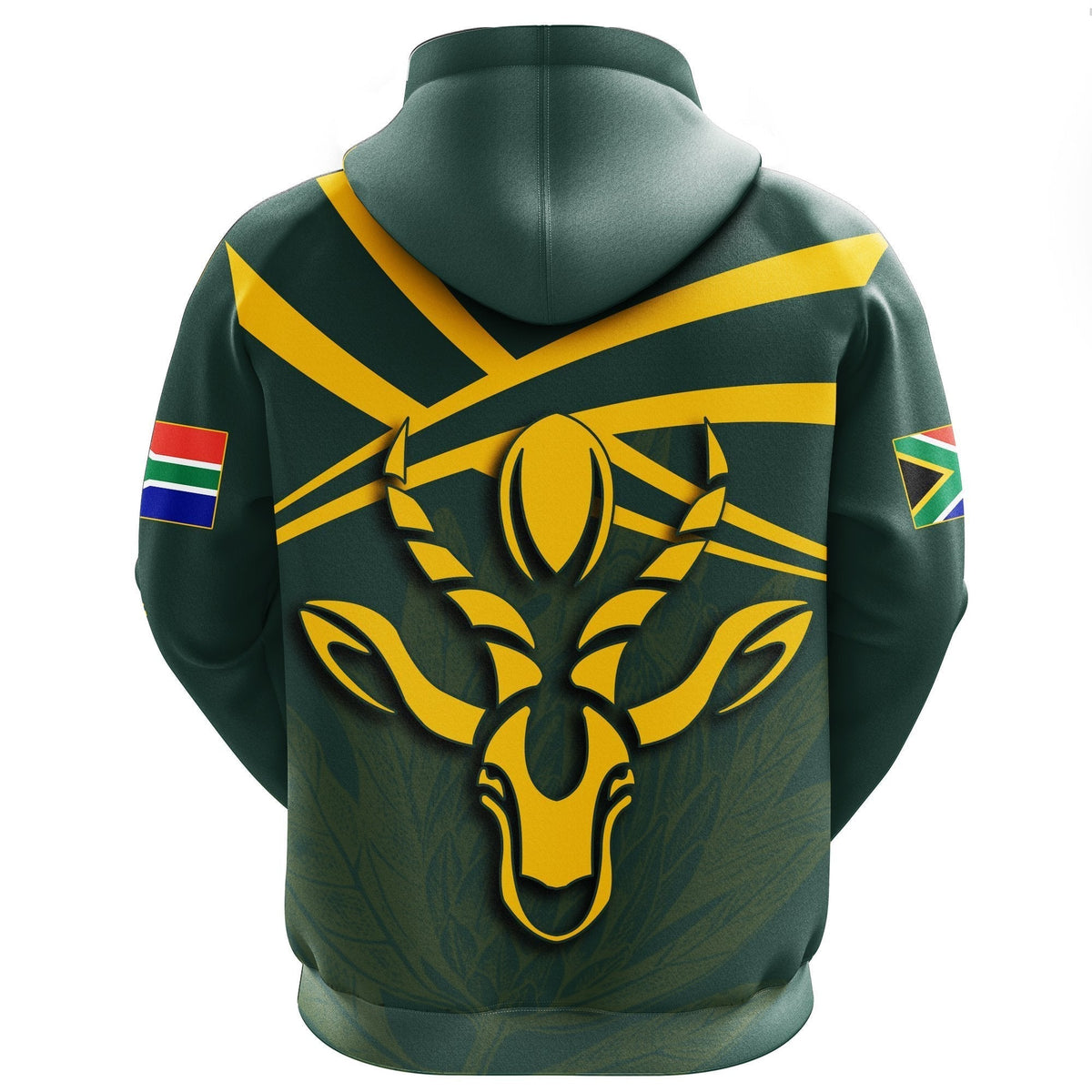 African Hoodie South Africa Springbok Zipper Hoodie - Rugby Fan - Wonder Print Shop