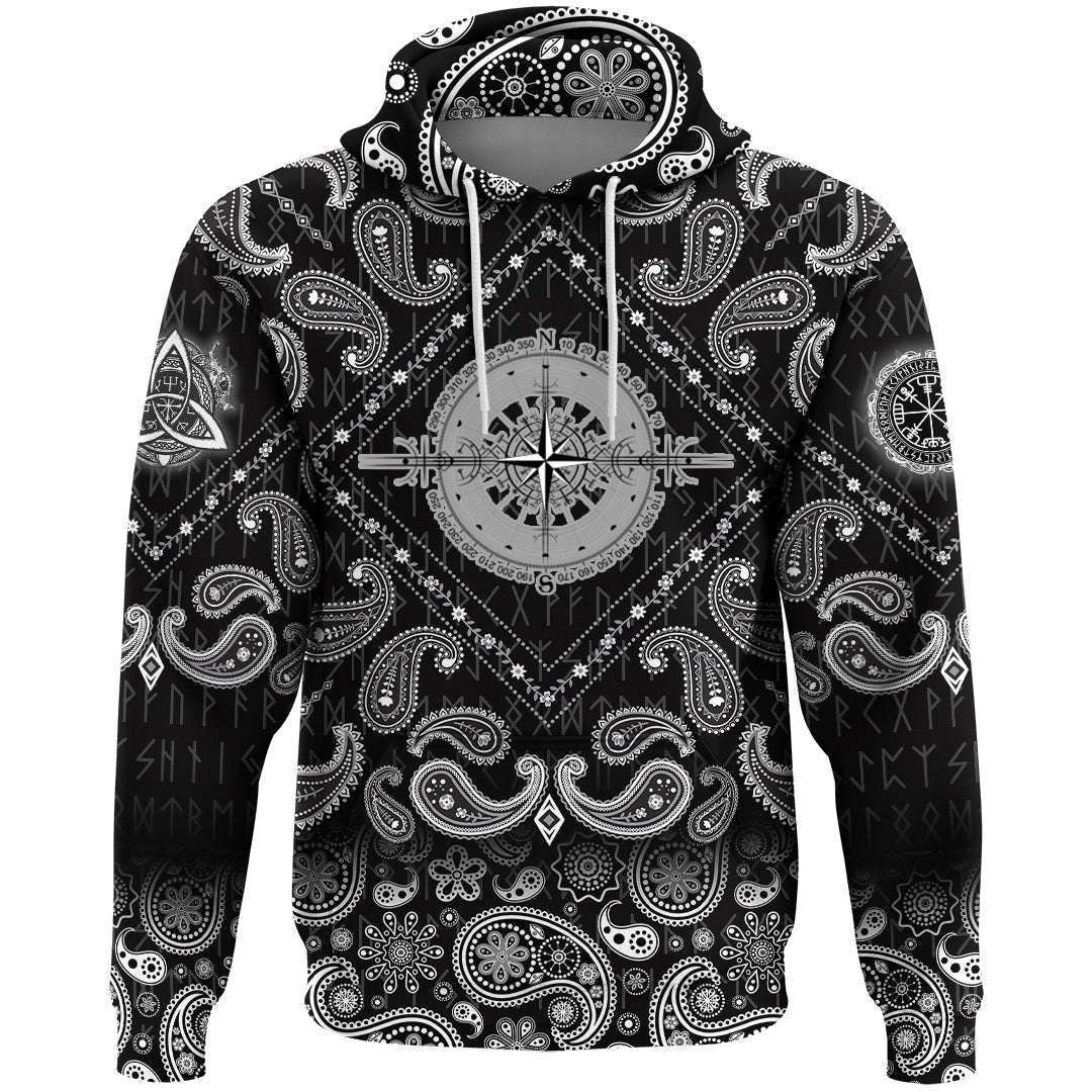Viking Hoodie Magic Ancient Viking with Bandana Paisley Style RLT12 - Wonder Print Shop
