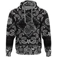 Viking Hoodie Magic Fairyland Crow From Ancient Celtic Legend with Bandana Paisley Style RLT12 - Wonder Print Shop