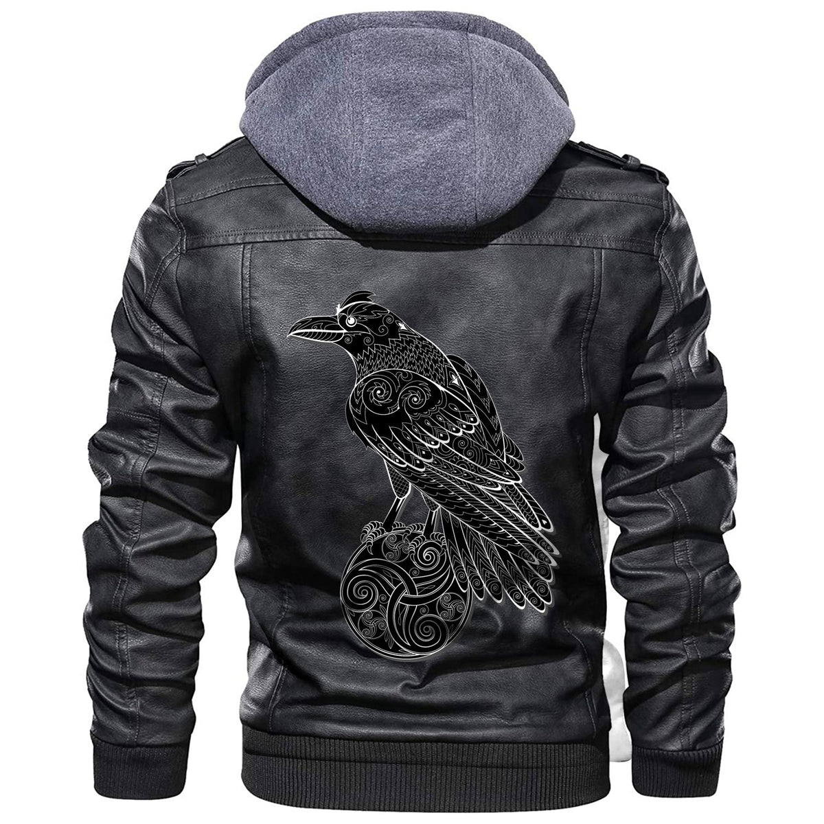 Viking Magic Fairyland Crow From Ancient Celtic Legend Leather Jacket RLT12 - Wonder Print Shop