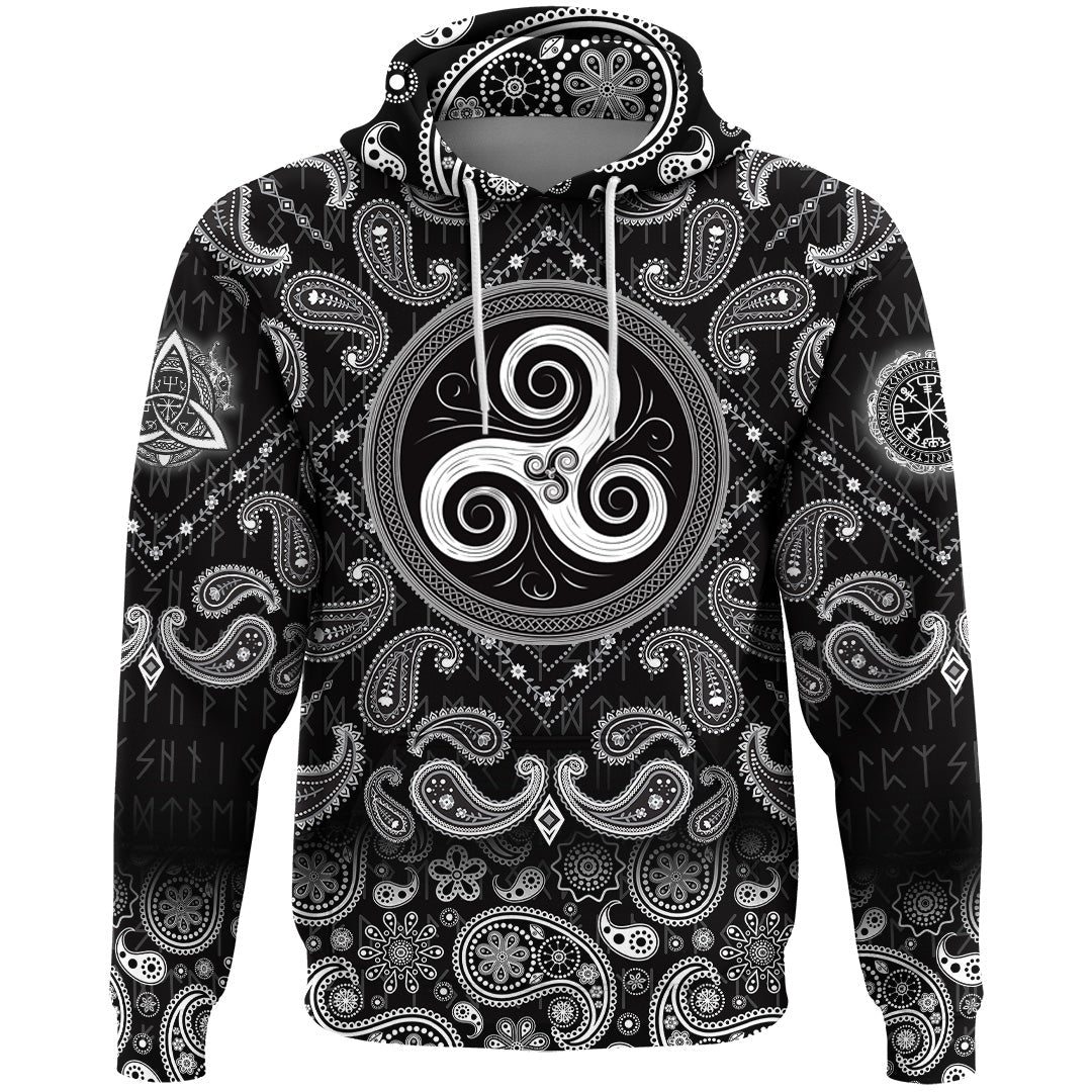 Viking Hoodie Mainly Associated With Life Cycle with Bandana Paisley Style RLT12 - Wonder Print Shop