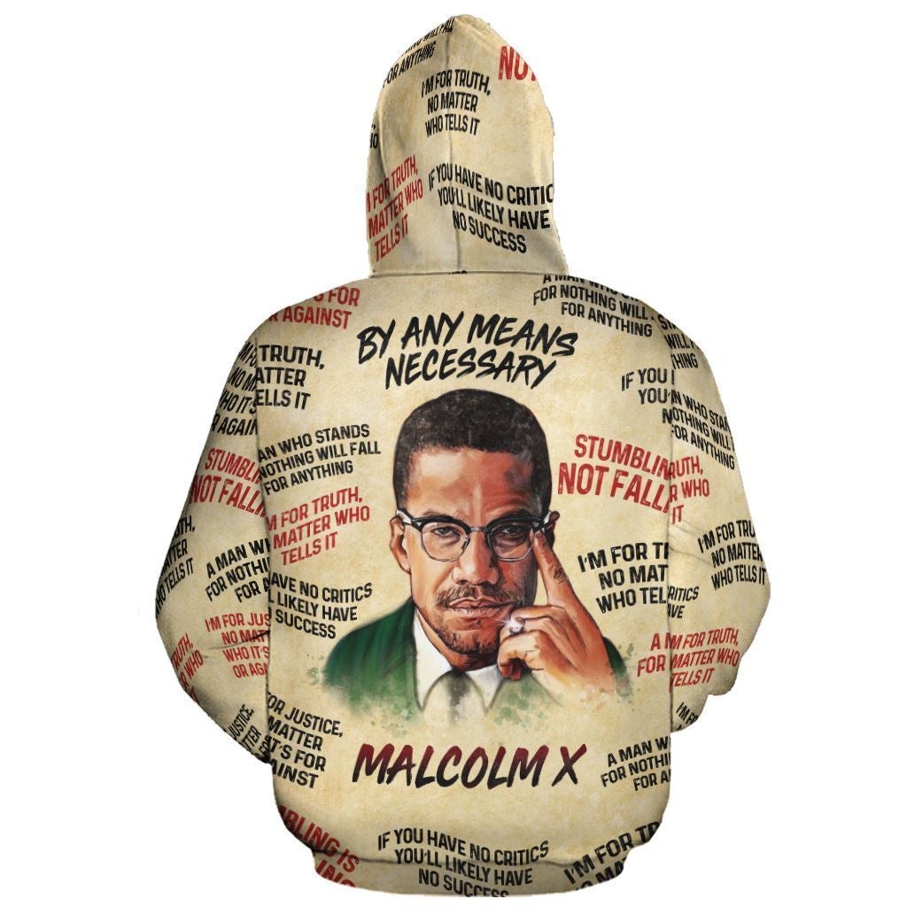 African Hoodie Malcolm X The Leader Zip Hoodie - Wonder Print Shop