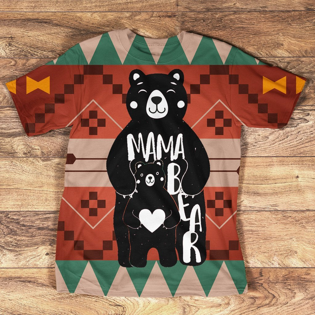 Mama Bear Baby Bear Heart Native American Design 3D Tshirt LT10 - Wonder Print Shop