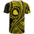 Custom Mangaia Cook Islands T Shirt Gold Polynesian Wave Style - Wonder Print Shop