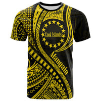 Mangaia Cook Islands T Shirt Gold Polynesian Wave Style - Wonder Print Shop
