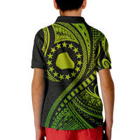 Mangaia Cook Islands Polo Shirt Green Polynesian Wave Style - Wonder Print Shop