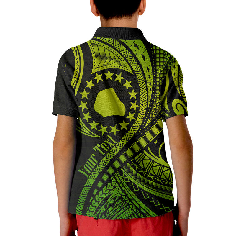 Custom Mangaia Cook Islands Polo Shirt Green Polynesian Wave Style - Wonder Print Shop
