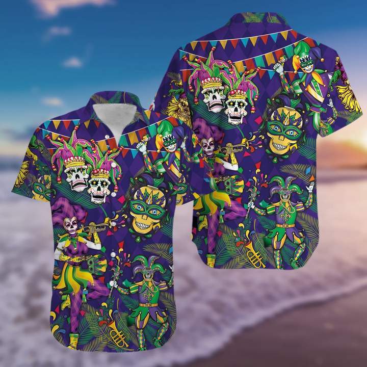 mardi-gras-clown-skull-happy-purple-halloween-hawaiian-shirt