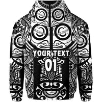 Custom Marquesas Islands Zip Hoodie Marquesan Tattoo Original Style Black LT8 - Wonder Print Shop