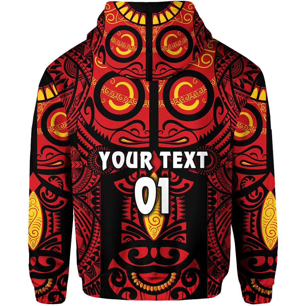 Custom Marquesas Islands Zip Hoodie Marquesan Tattoo Original Style Red LT8 - Wonder Print Shop
