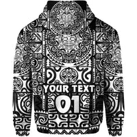 Custom Marquesas Islands Zip Hoodie Marquesan Tattoo Unique Style Black LT8 - Wonder Print Shop