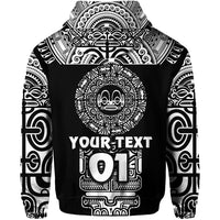 Custom Marquesas Islands Zip Hoodie Marquesan Tattoo Simplified Version Black LT8 - Wonder Print Shop