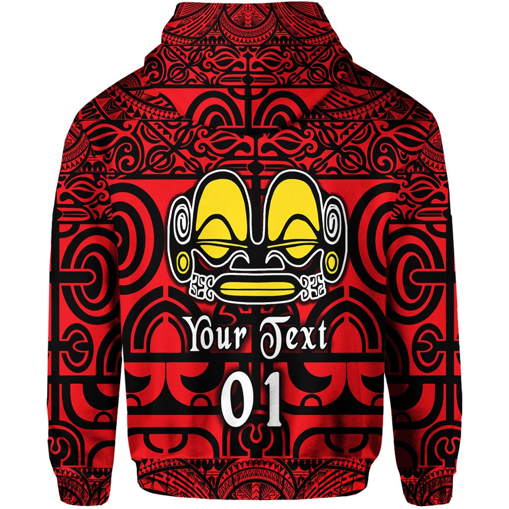Custom Marquesas Islands Hoodie Marquesan Tattoo Simple Style Red LT8 - Wonder Print Shop