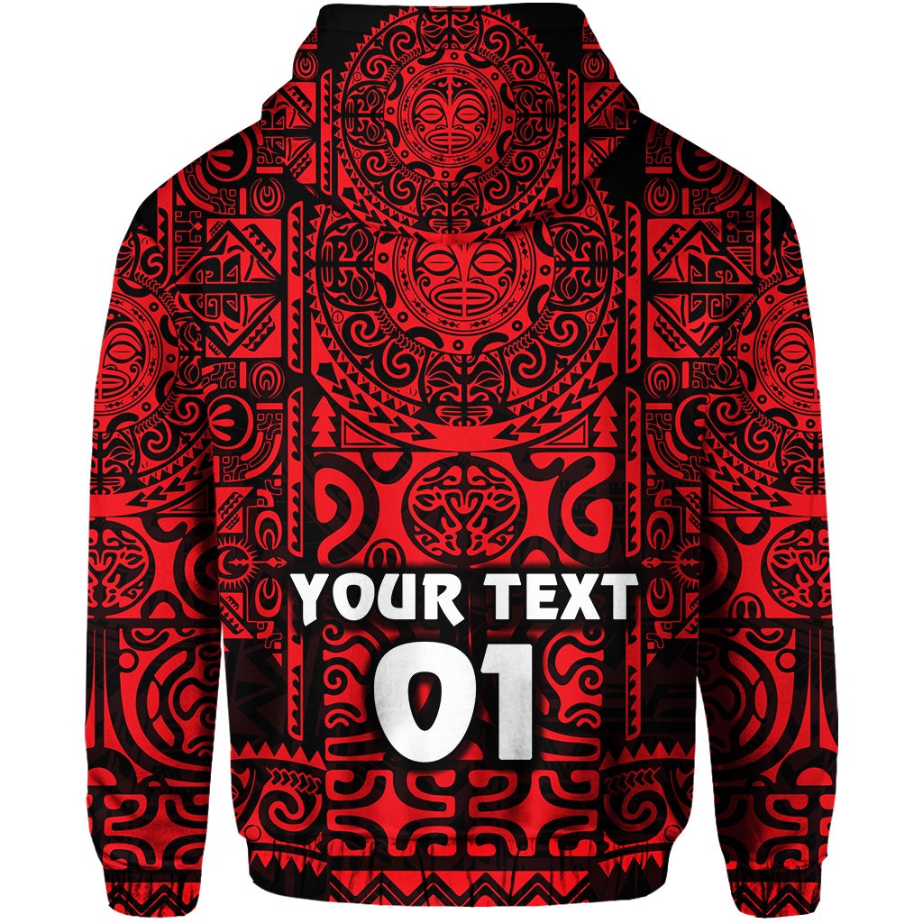 Custom Marquesas Islands Zip Hoodie Marquesan Tattoo Unique Style Red LT8 - Wonder Print Shop