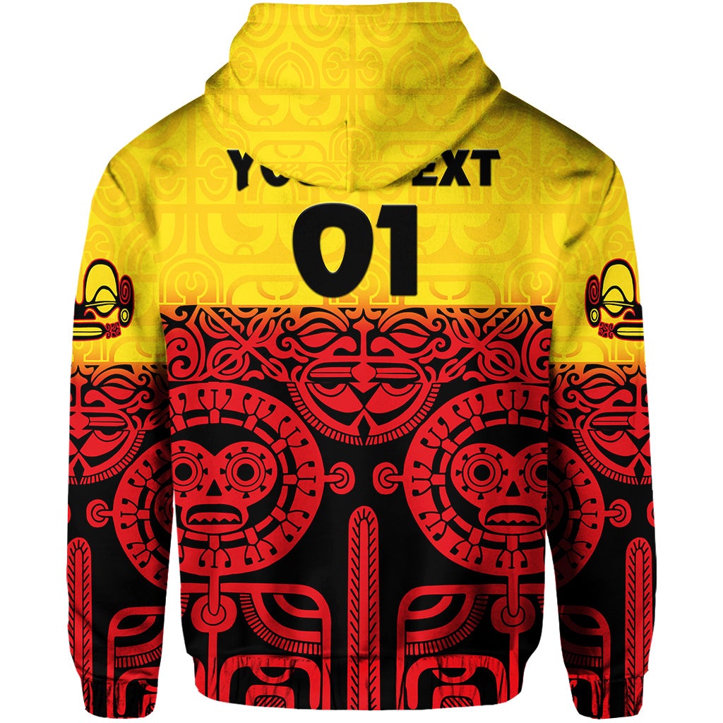 Custom Marquesas Islands Zip Hoodie Marquesan Tattoo Special Style Gradient Red LT8 - Wonder Print Shop
