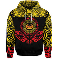 Custom Marquesas Islands Hoodie Marquesan Tattoo Simplified Version Yellow LT8 - Wonder Print Shop