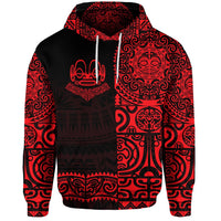 Custom Marquesas Islands Hoodie Marquesan Tattoo Unique Style Red LT8 - Wonder Print Shop