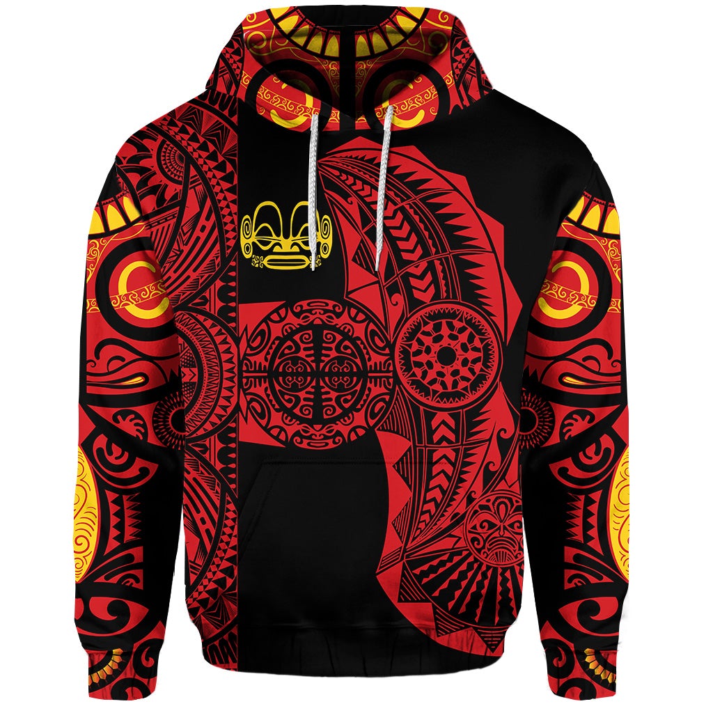 Custom Marquesas Islands Hoodie Marquesan Tattoo Original Style Red LT8 - Wonder Print Shop