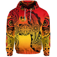 Custom Marquesas Islands Hoodie Marquesan Tattoo Original Style Gradient Red LT8 - Wonder Print Shop