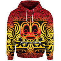Custom Marquesas Islands Hoodie Marquesan Tattoo Simple Style Gradient Red LT8 - Wonder Print Shop