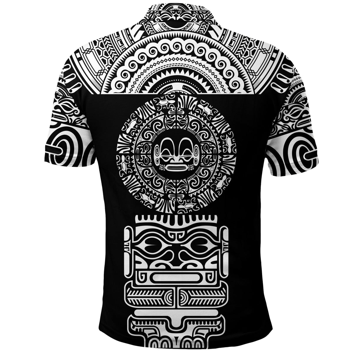 Marquesas Islands Polo Shirt Marquesan Tattoo Simplified Version Black LT8 - Wonder Print Shop