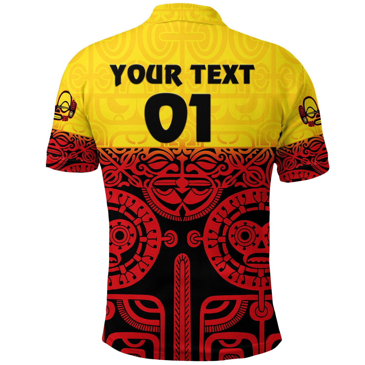 Custom Marquesas Islands Polo Shirt Marquesan Tattoo Special Style Gradient Red LT8 - Wonder Print Shop