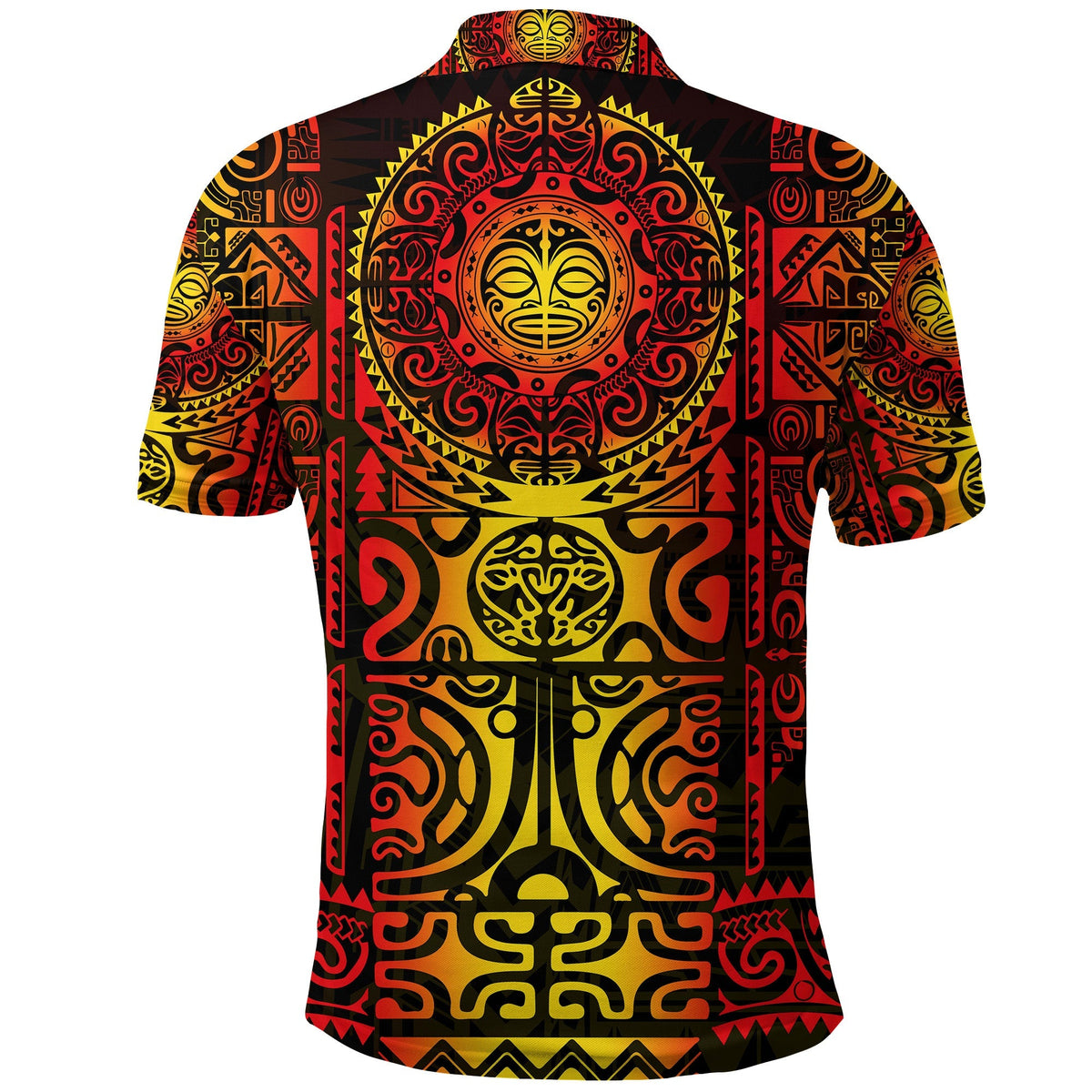 Marquesas Islands Polo Shirt Marquesan Tattoo Unique Style Gradient Red LT8 - Wonder Print Shop