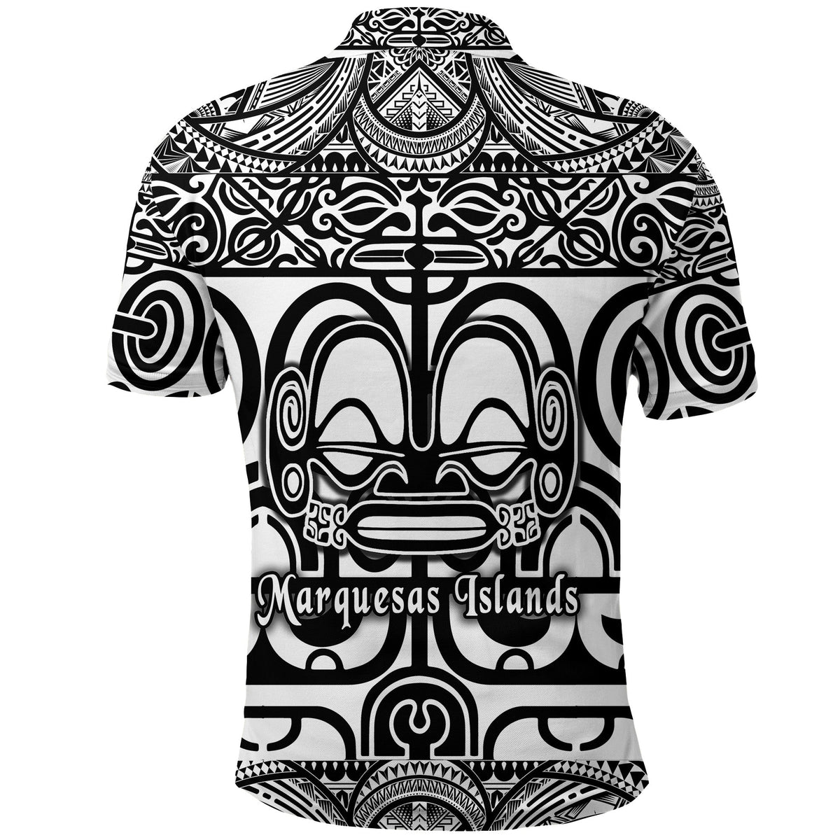 Marquesas Islands Polo Shirt Marquesan Tattoo Simple Style Black LT8 - Wonder Print Shop