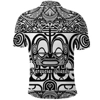 Marquesas Islands Polo Shirt Marquesan Tattoo Simple Style Black LT8 - Wonder Print Shop