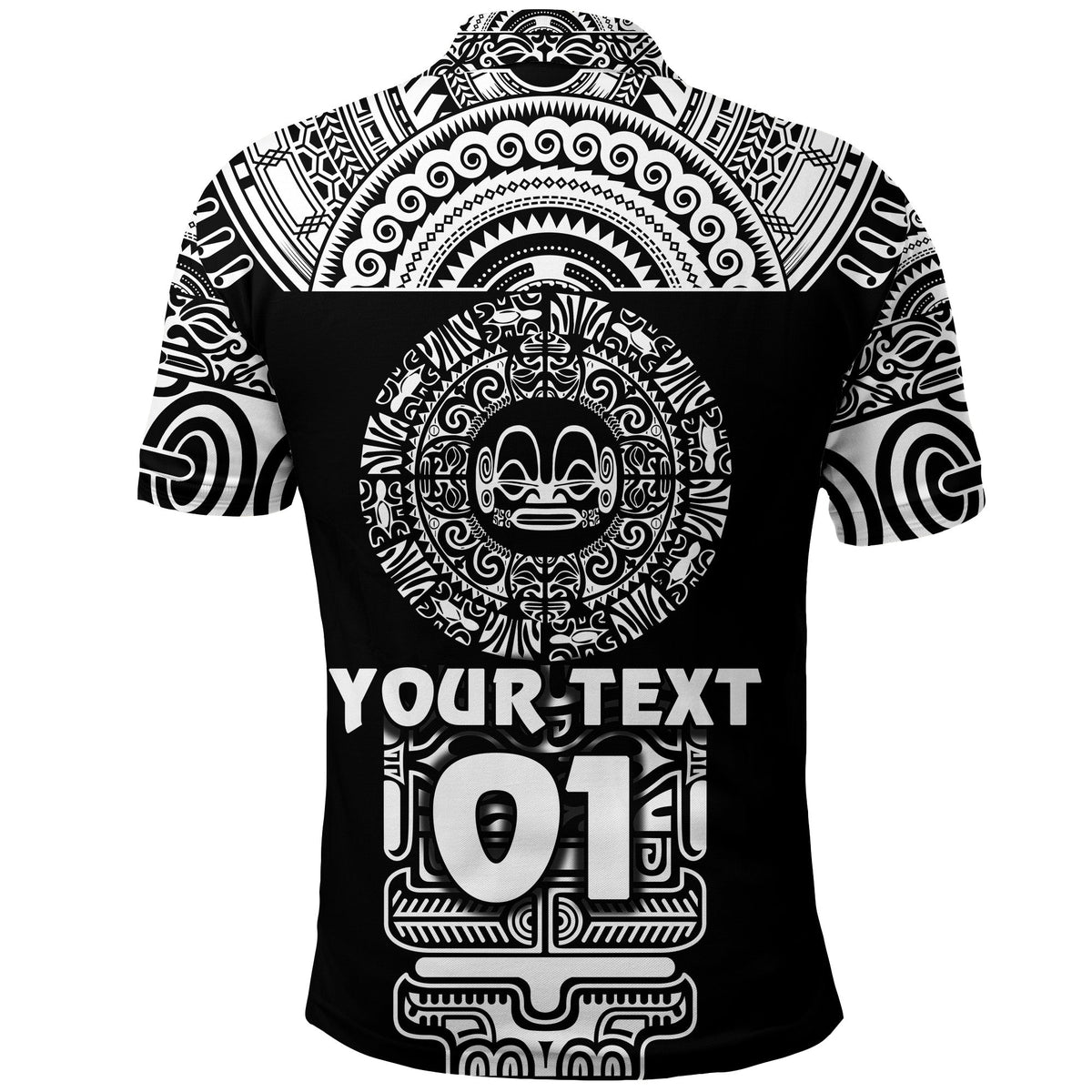 Custom Marquesas Islands Polo Shirt Marquesan Tattoo Simplified Version Black LT8 - Wonder Print Shop