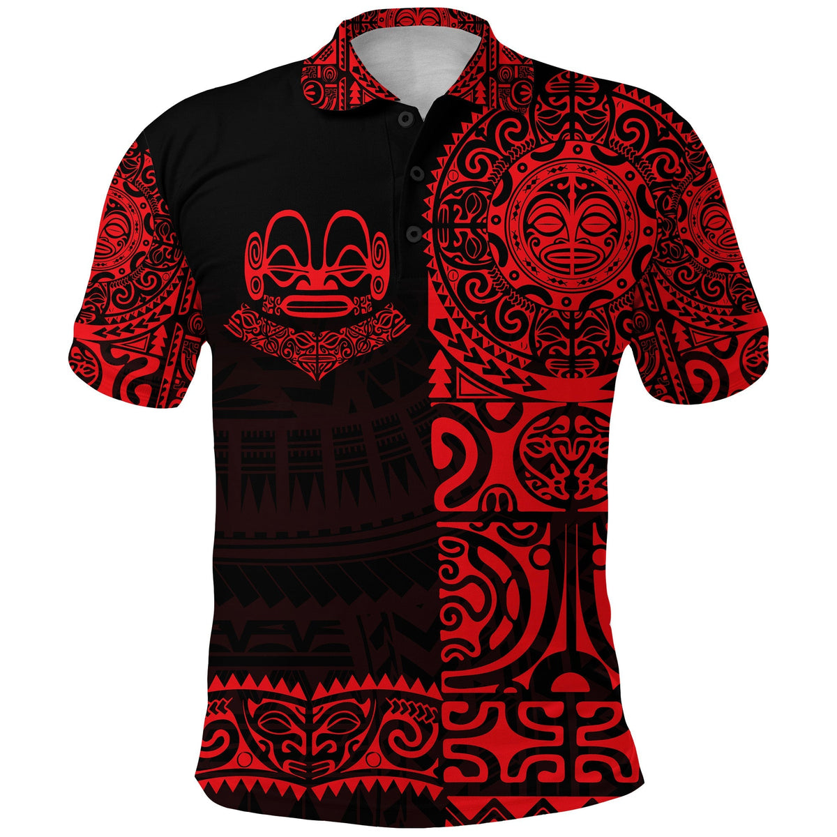 Marquesas Islands Polo Shirt Marquesan Tattoo Unique Style Red LT8 - Wonder Print Shop