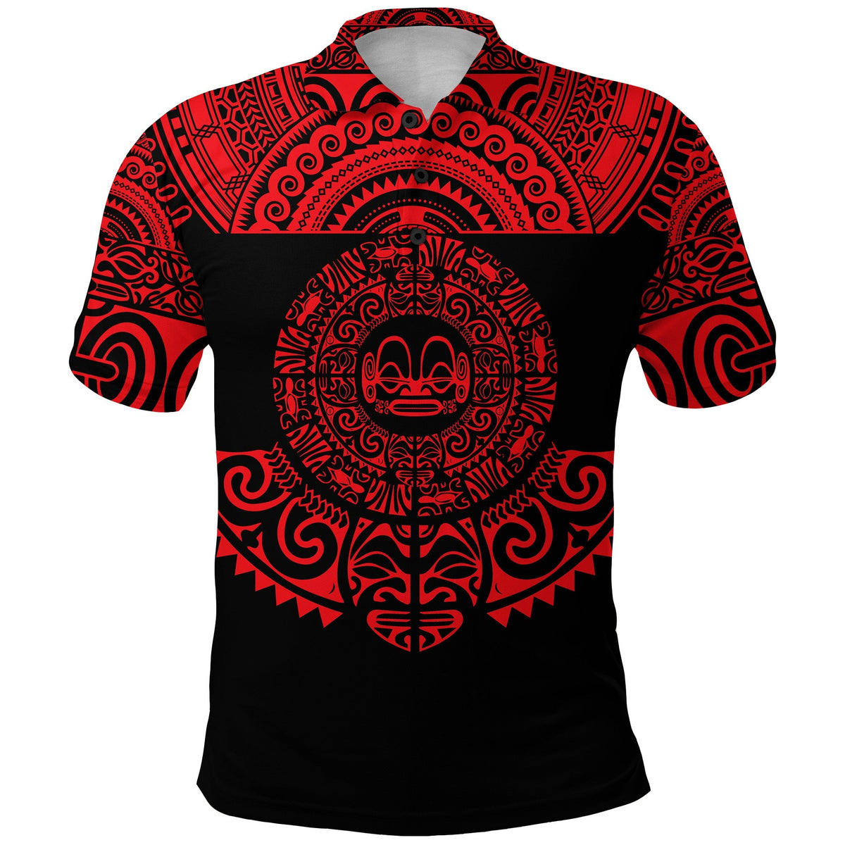 Marquesas Islands Polo Shirt Marquesan Tattoo Simplified Version Red LT8 - Wonder Print Shop