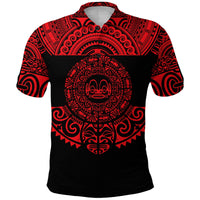 Marquesas Islands Polo Shirt Marquesan Tattoo Simplified Version Red LT8 - Wonder Print Shop