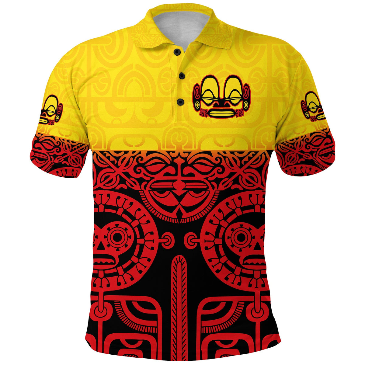 Marquesas Islands Polo Shirt Marquesan Tattoo Special Style Gradient Red LT8 - Wonder Print Shop