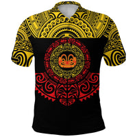 Marquesas Islands Polo Shirt Marquesan Tattoo Simplified Version Yellow LT8 - Wonder Print Shop