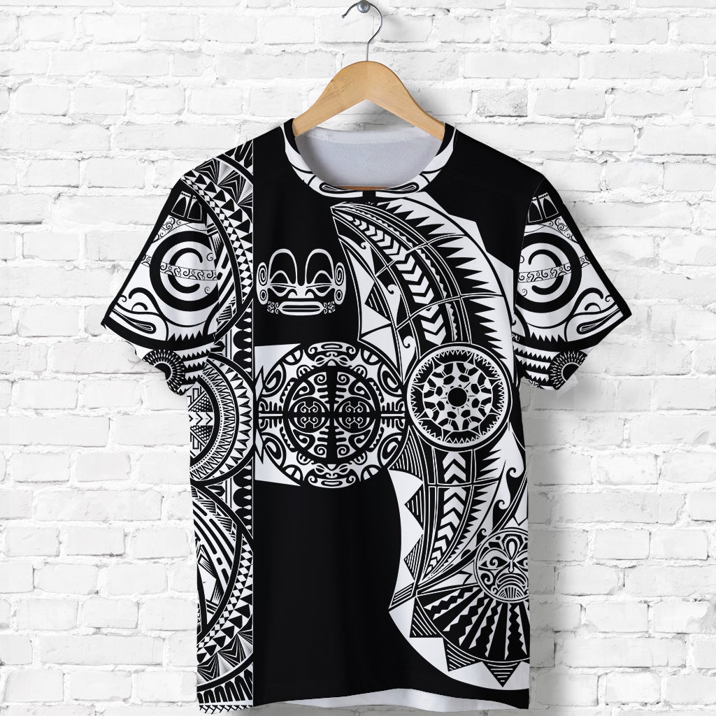 Custom Marquesas Islands T Shirt Marquesan Tattoo Original Style Black LT8 - Wonder Print Shop