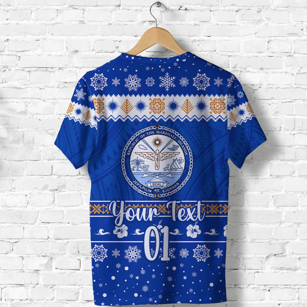 Custom Marshall Islands Christmas T Shirt Simple Style LT8 - Wonder Print Shop
