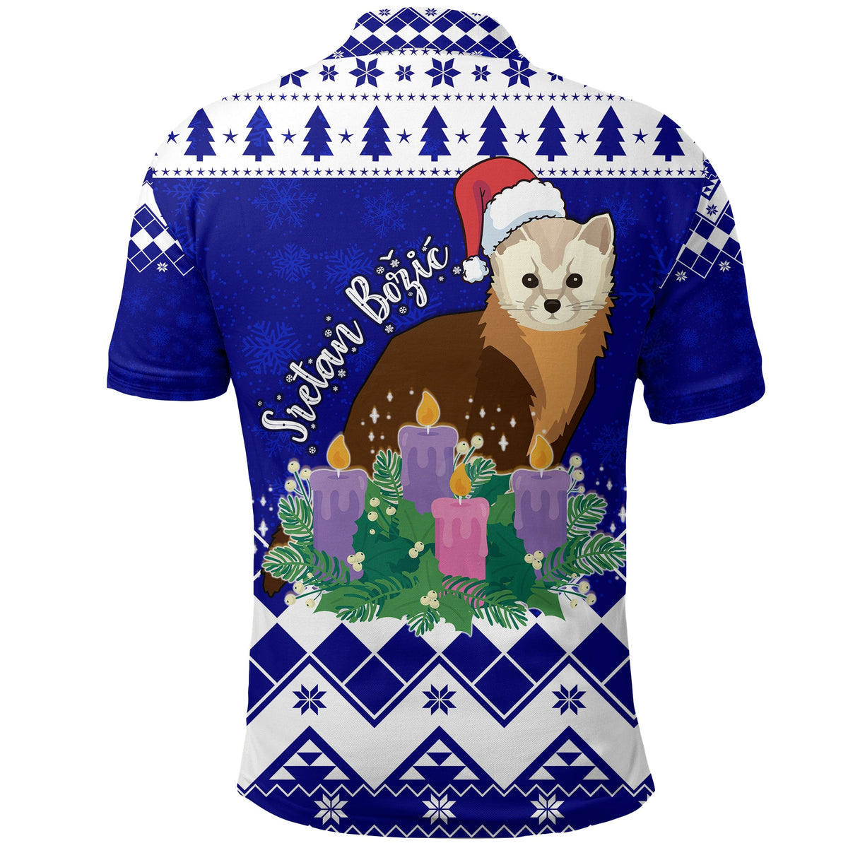 Adorable Croatia Marten With Advent Wreath Polo Shirt Christmas - Wonder Print Shop