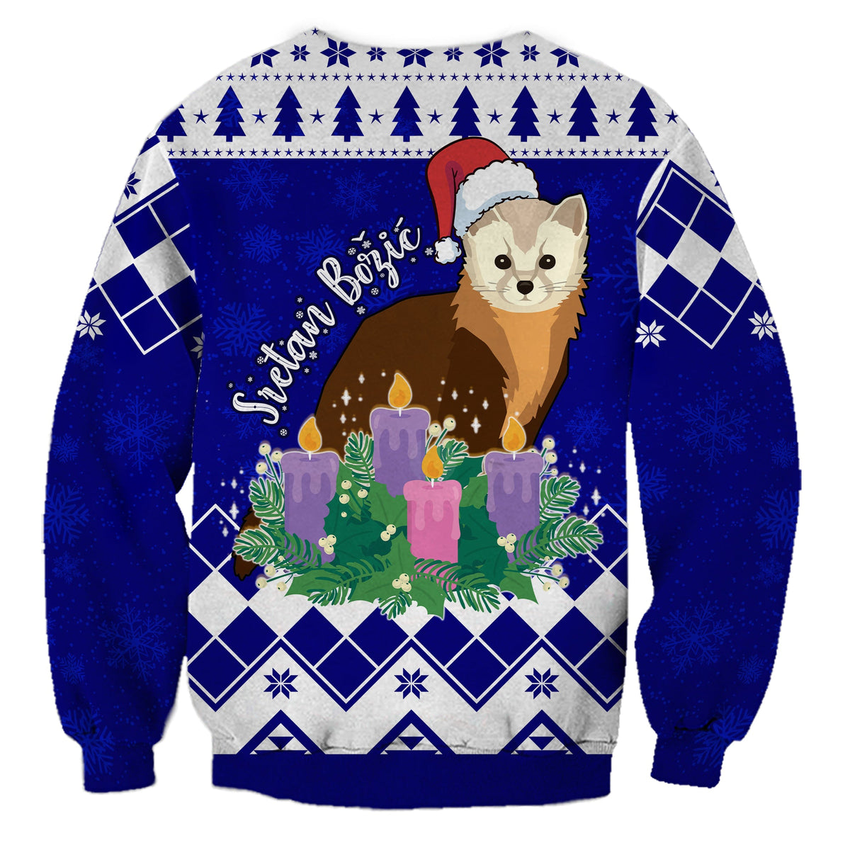 Adorable Croatia Marten With Advent Wreath Christmas Sweatshirt - Wonder Print Shop