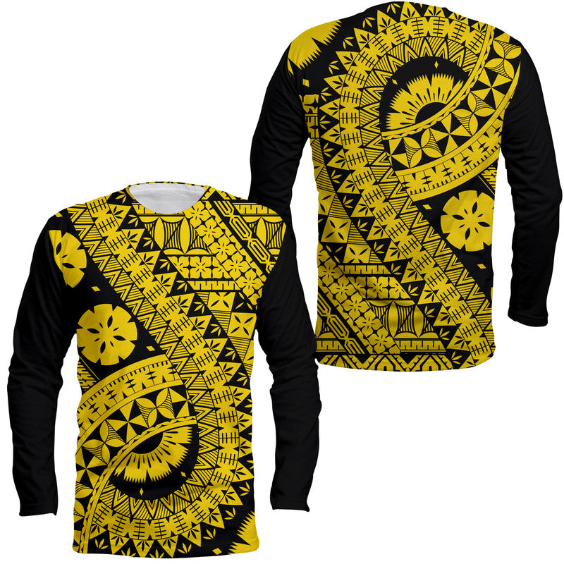 Polynesian Masi Kesa Gold Style Long Sleeve Shirt - Wonder Print Shop