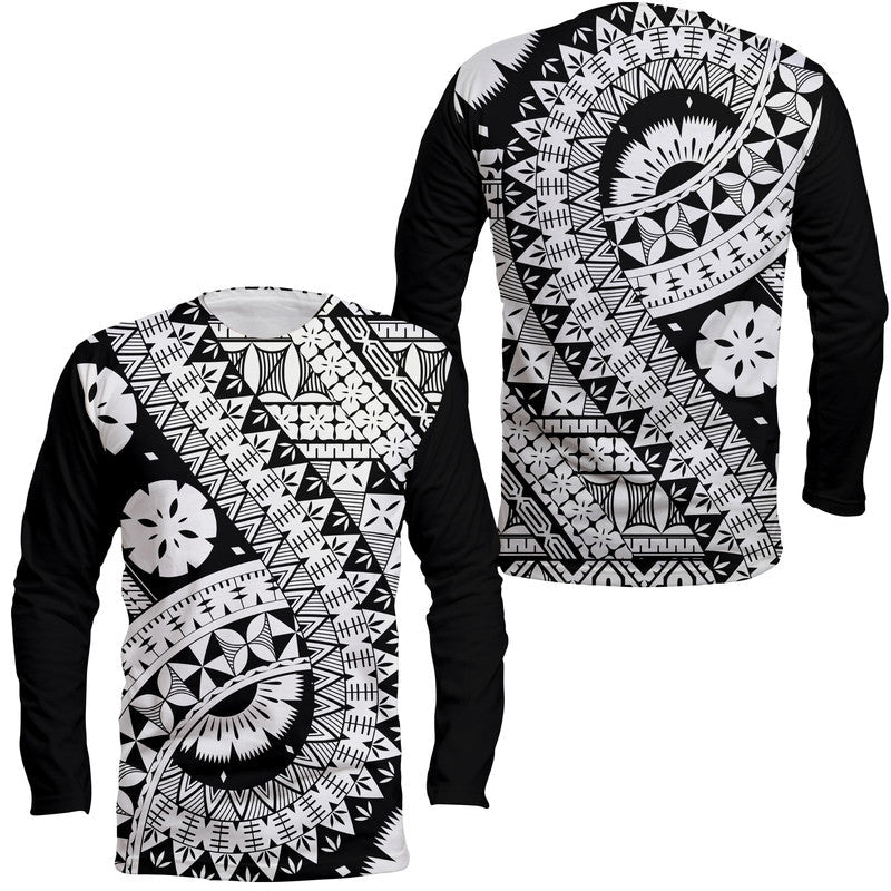Polynesian Masi Kesa Black Style Long Sleeve Shirt - Wonder Print Shop