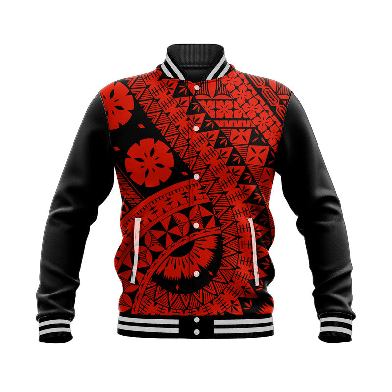 Polynesian Masi Kesa Red Style Baseball Jacket LT9 - Wonder Print Shop