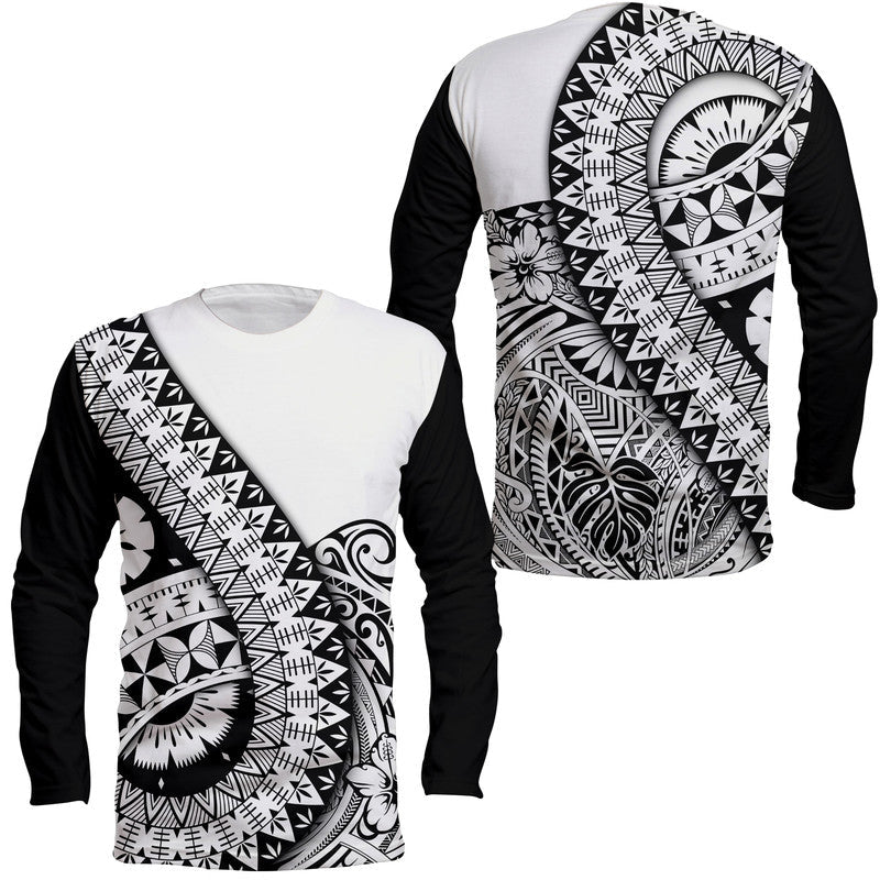 Polynesian Masi Kesa No2 Black Style Long Sleeve Shirt - Wonder Print Shop
