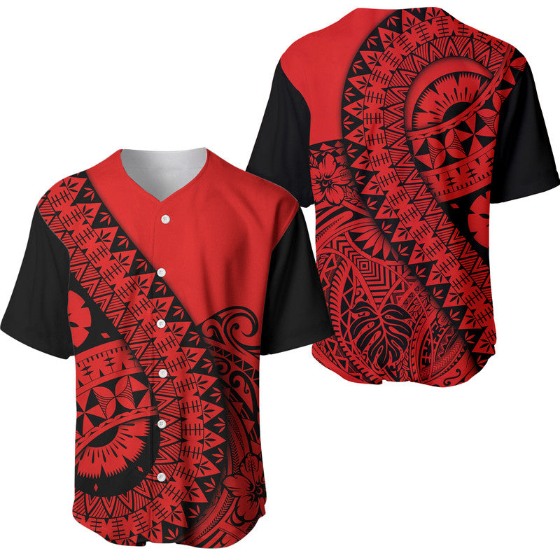 Polynesian Masi Kesa No2 Red Style Baseball Jersey LT9 - Wonder Print Shop