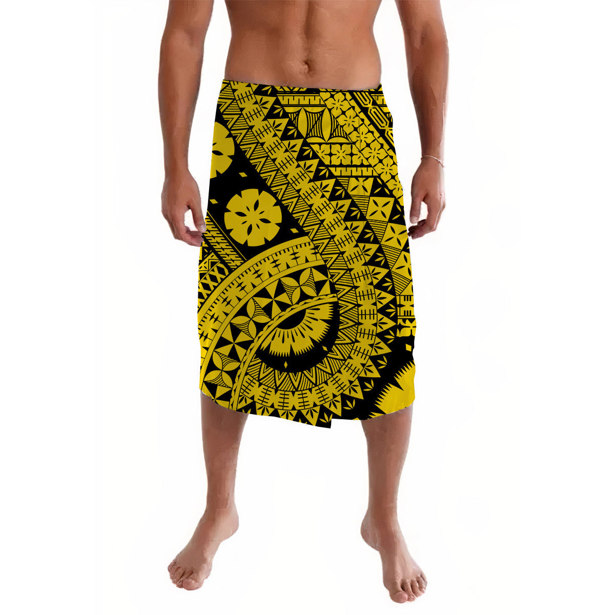 Polynesian Masi Kesa Gold Style Lavalava - Wonder Print Shop