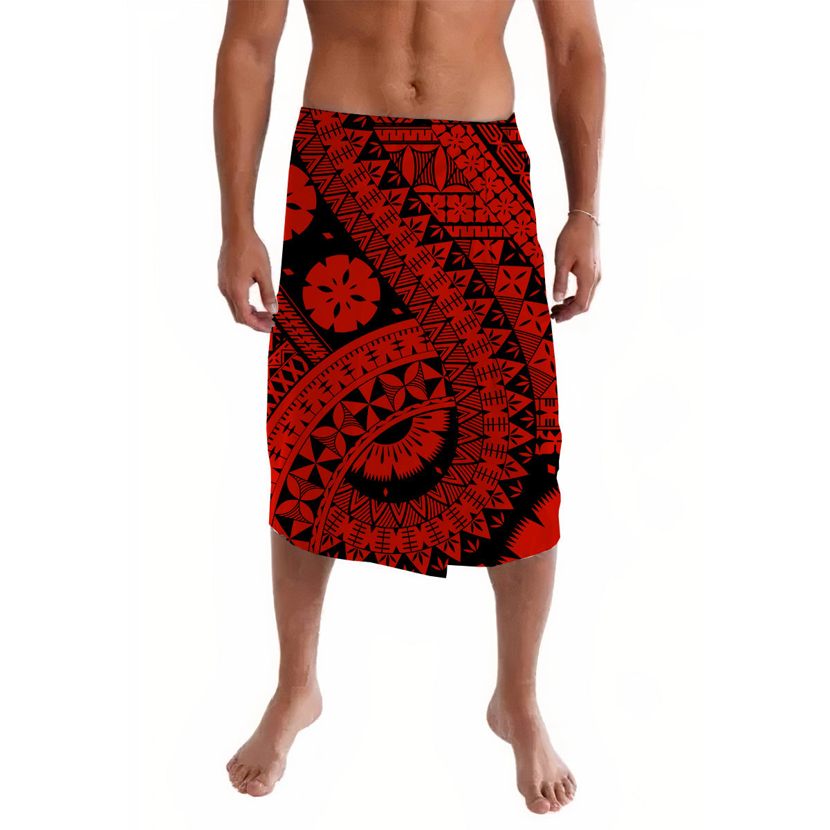 Polynesian Masi Kesa Red Style Lavalava - Wonder Print Shop