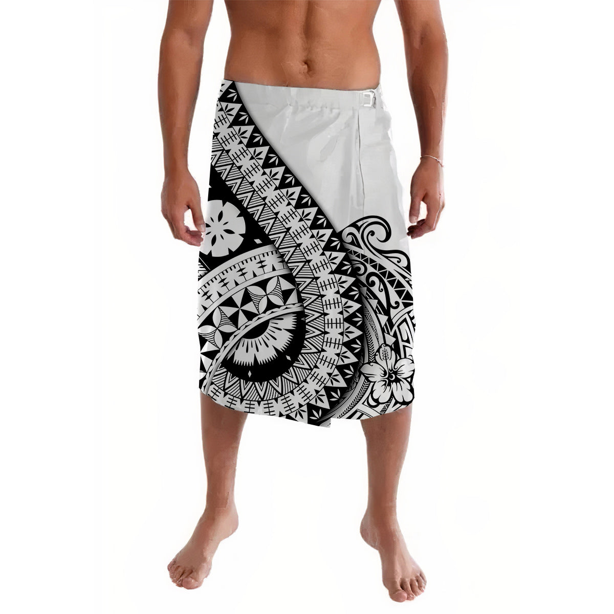 Polynesian Masi Kesa No2 Black Style Lavalava - Wonder Print Shop