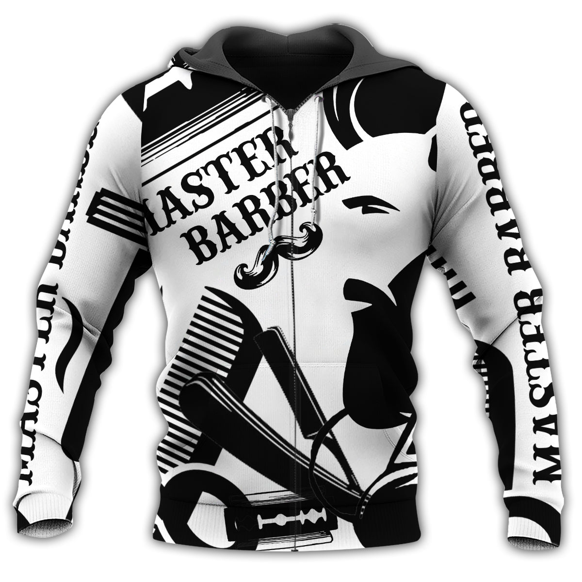 Barber Black And White Style Hoodie - Wonder Print Shop