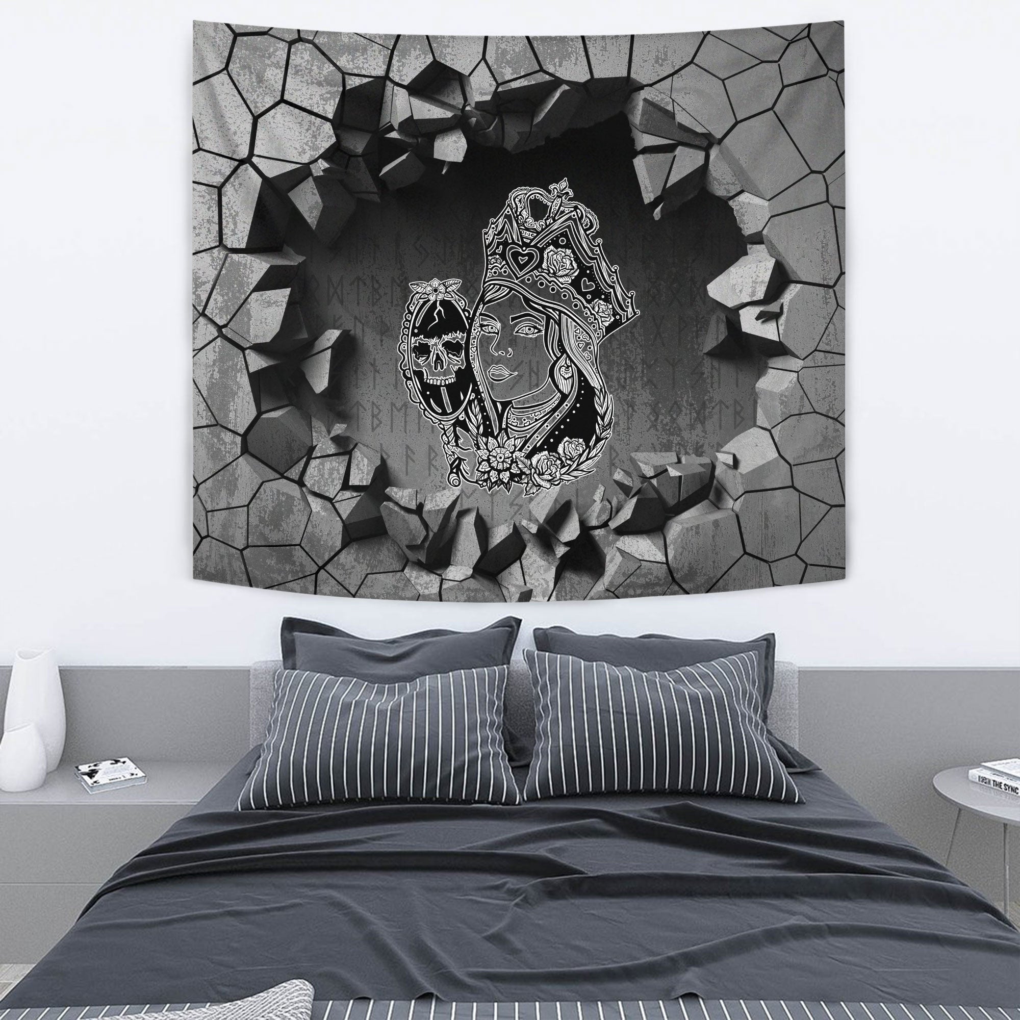 Viking Tapestry - Magical Runic Compass Vegvisir Tapestry RLT12 - Wonder Print Shop